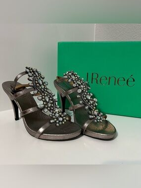 J. Renee “Evadine” jeweled embellished heels 8.5